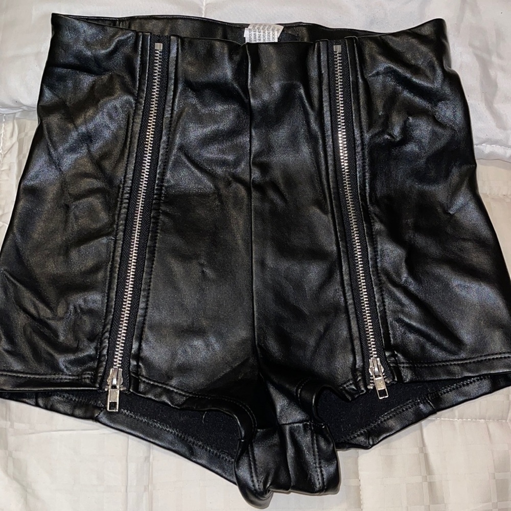 Forever 21 Leather zip up shorts
